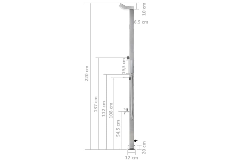 havebruser 220 cm rustfrit stål - Have - Udendørsbad - Havebruser - Havebruser uden varme