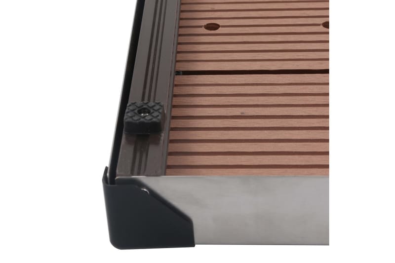 udendørs brusekar 80 x 62 cm WPC rustfrit stål brun - Brun - Havebruser uden varme