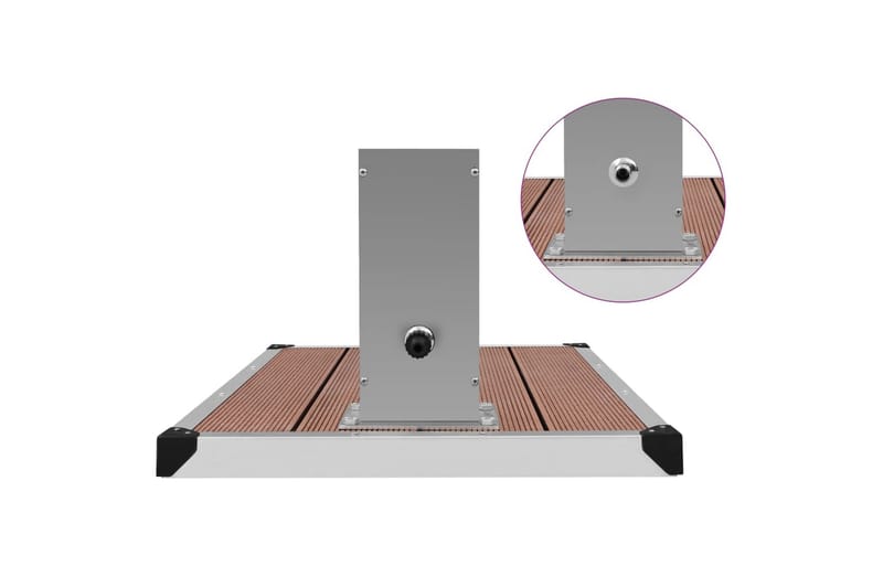 Udendørsbruser med Bakke Wpc Rustfrit Stål - Brun - Havebruser uden varme