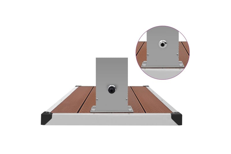 Udendørsbruser med Bakke Wpc Rustfrit Stål - Brun - Havebruser uden varme