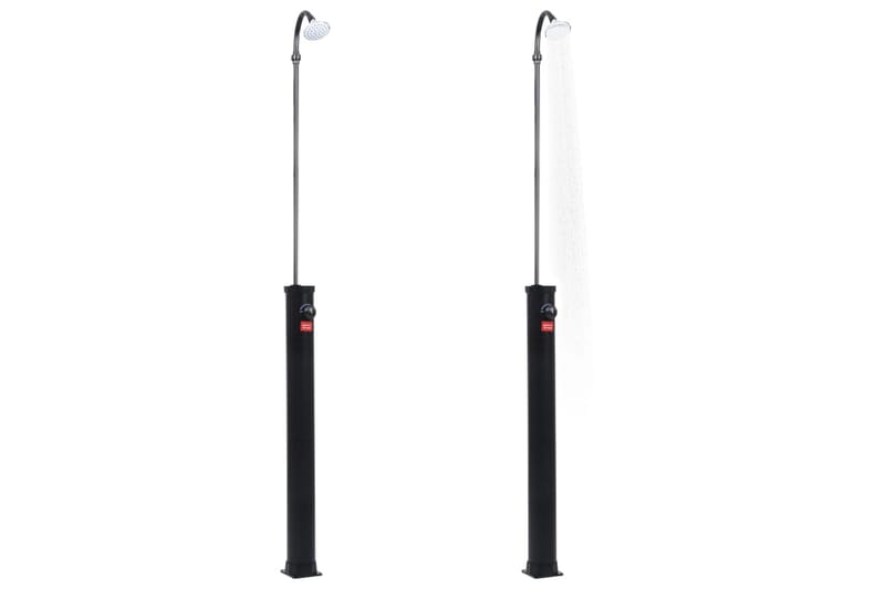 Solopvarmet Havebruser 215 cm 8 L Sort - Have - Udendørsbad - Havebruser - Solbruser