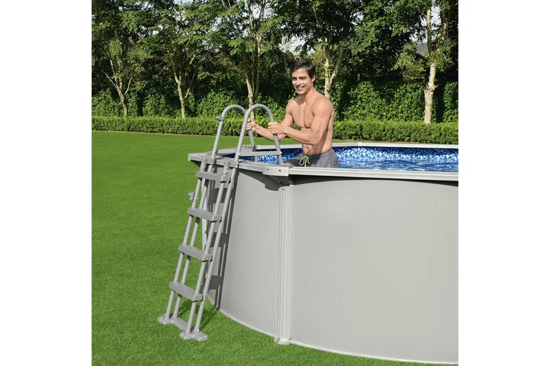 Bestway Hydrium Stålpool Rund 3,66 m - Grå - Have - Udendørsbad - Pool - Fritstående pool