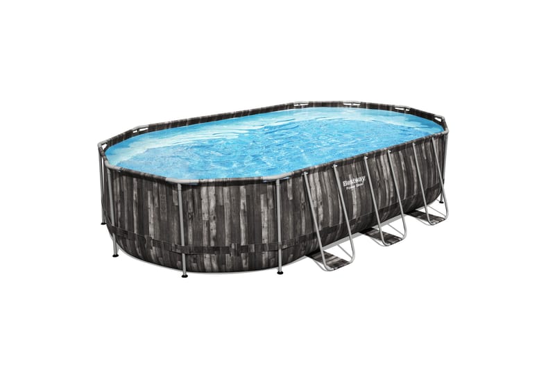 Bestway Power Steel Overjordisk pool 6,10 x 3,66 m Grå - Bestway - Have - Udendørsbad - Pool - Fritstående pool