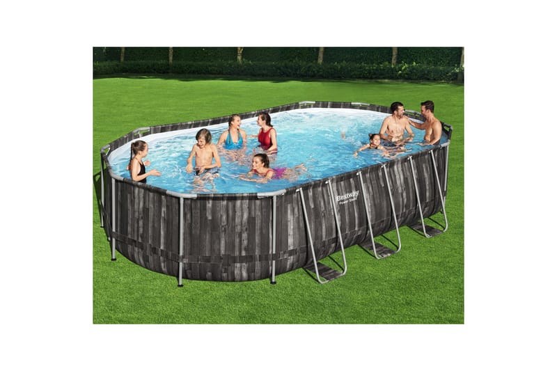 Bestway Power Steel Overjordisk pool 6,10 x 3,66 m Grå - Bestway - Have - Udendørsbad - Pool - Fritstående pool