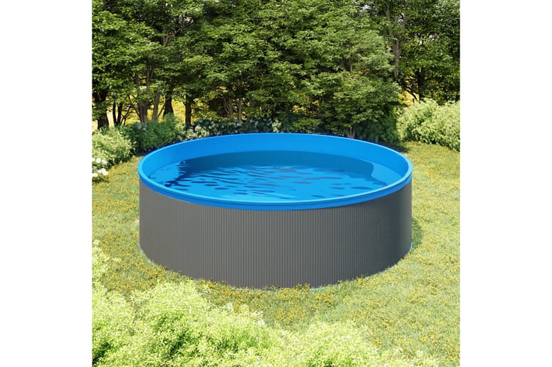 splasher pool med hængende skimmer og pumpe 350x90 cm grå - Have - Udendørsbad - Pool - Børnepool & babybassin