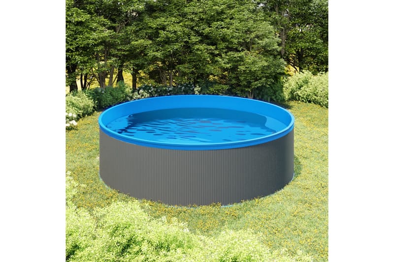 splasher pool med hængende skimmer og pumpe 350x90 cm grå - Børnepool & babybassin