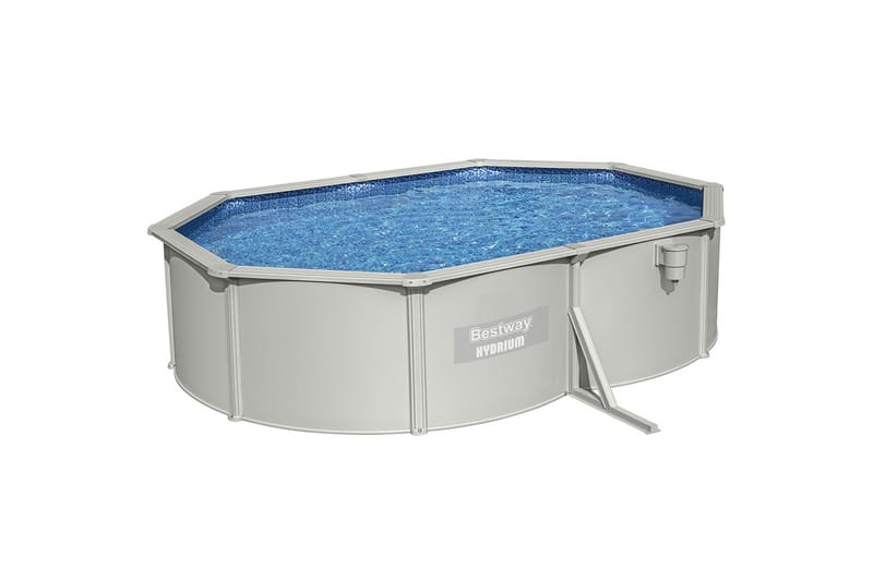 Bestway Hydrium Stålsvømmepool Oval 5 x 3,6 m Grå, Grå