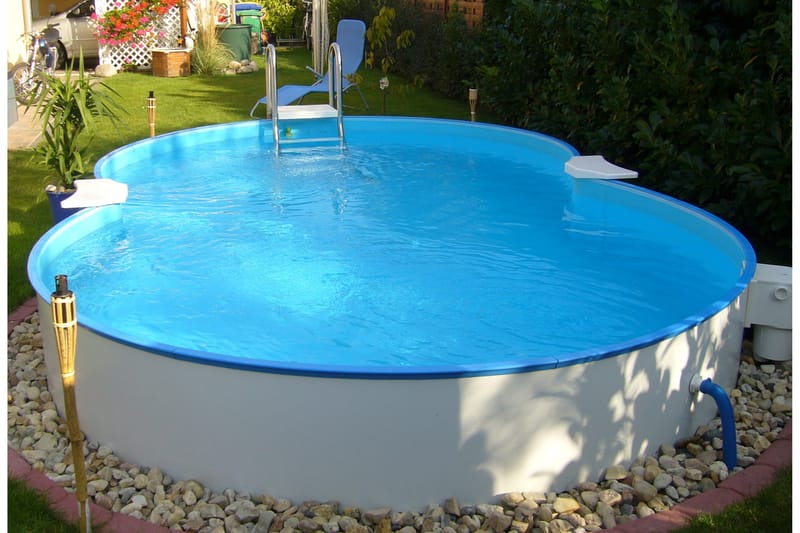 Overjordisk pool Planet Pool Planet Pool Stålvægspool Premium Otteform 6,25x3,6x1,5 m Indb Vit - Have - Udendørsbad - Pool - Fritstående pool