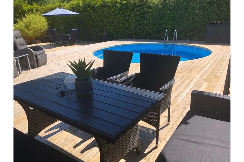 Stålpool Premium Rund 6,0x1,5m Nedgravet L:Carrara 0. Hvid - Planet Pool - Have - Udendørsbad - Pool - Fritstående pool