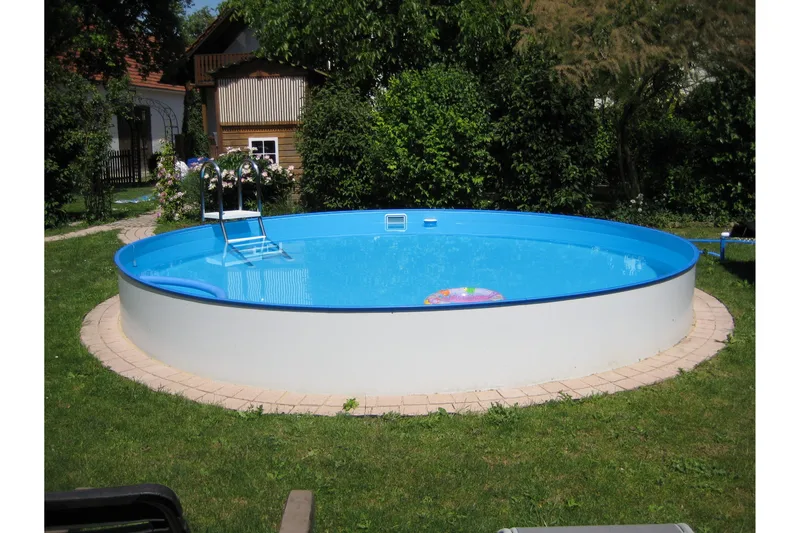 Stålpool Premium Rund 6,0x1,5m Nedgravet L:Carrara 0. Hvid - Planet Pool - Have - Udendørsbad - Pool - Fritstående pool