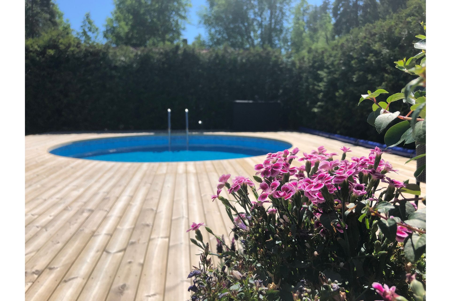 Stålvægspool Premium Rund 4,2x1,5m Indbygget L:Carrara 0. Hv - Planet Pool - Have - Udendørsbad - Pool - Fritstående pool