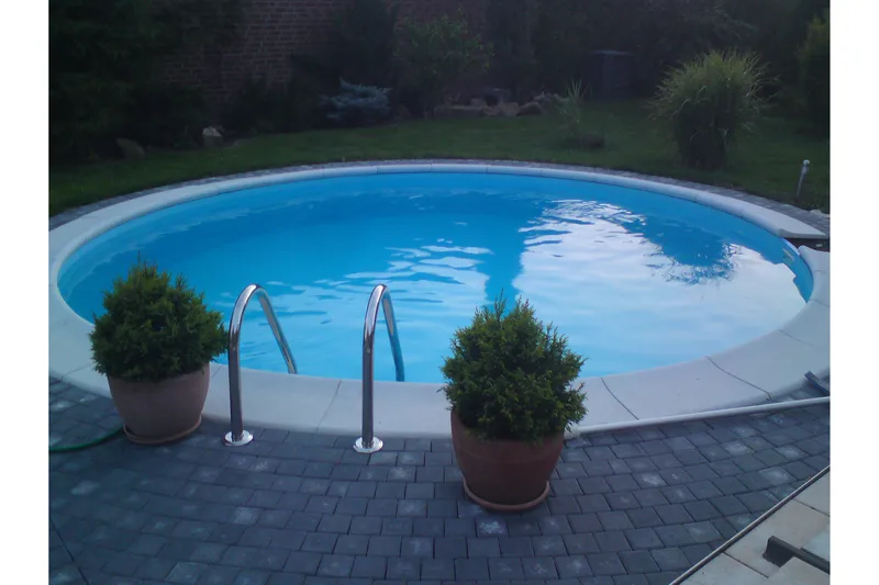 Stålvægspool Premium Rund 5,0x1,5m Indbygget L:Carrara 0. Hv - Planet Pool - Have - Udendørsbad - Pool - Fritstående pool