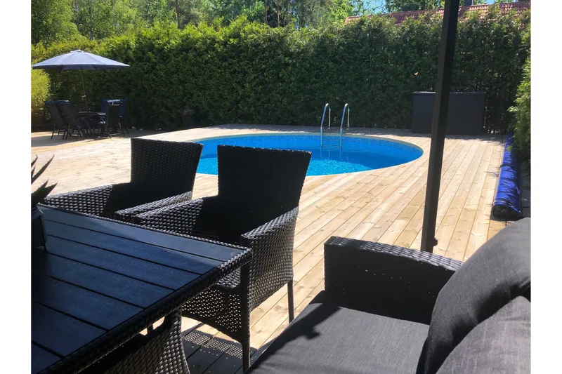 Stålvægspool Premium Rund 3,5x1,2m Indbygget L:Blå 0.6 Blå, Planet Pool