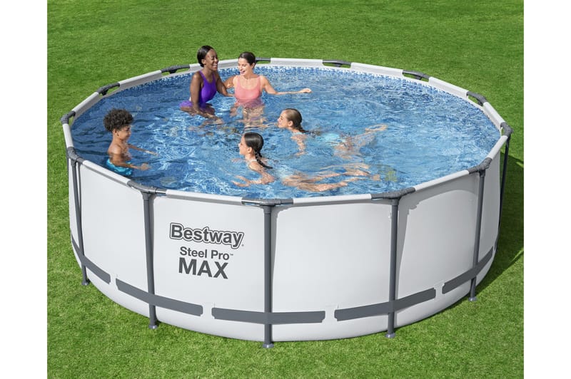Steel Pro MAX Fritstående pool 396 cm Rund Grå - Have - Udendørsbad - Pool - Fritstående pool