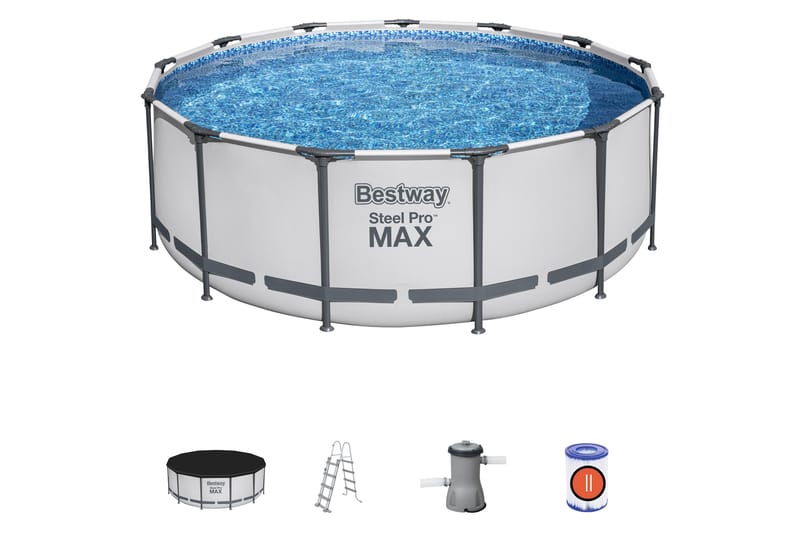 Steel Pro MAX Fritstående pool 396 cm Rund Grå - Have - Udendørsbad - Pool - Fritstående pool
