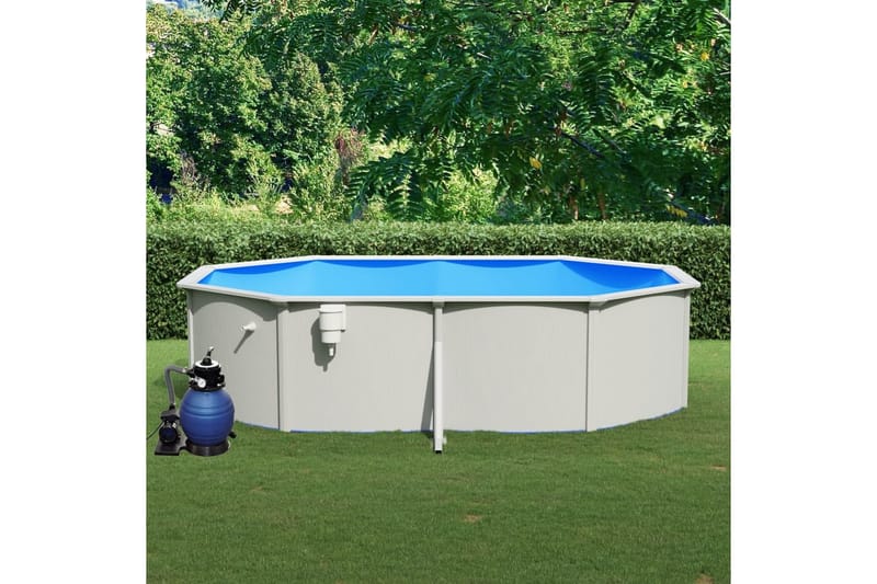 swimmingpool med sandfilterpumpe 490x360x120 cm - Fritstående pool