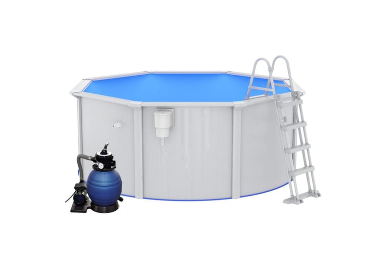swimmingpool med sandfilterpumpe og poolstige 300x120 cm - Fritstående pool