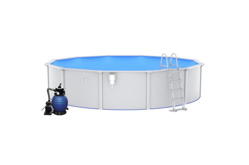swimmingpool med sandfilterpumpe og poolstige 550x120 cm - Fritstående pool