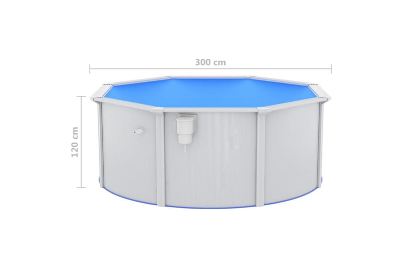 swimmingpool med stålvæg 300x120 cm hvid - Have - Udendørsbad - Pool - Fritstående pool