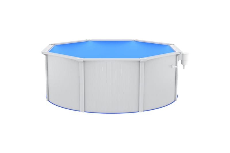 swimmingpool med stålvæg 360x120 cm hvid - Fritstående pool