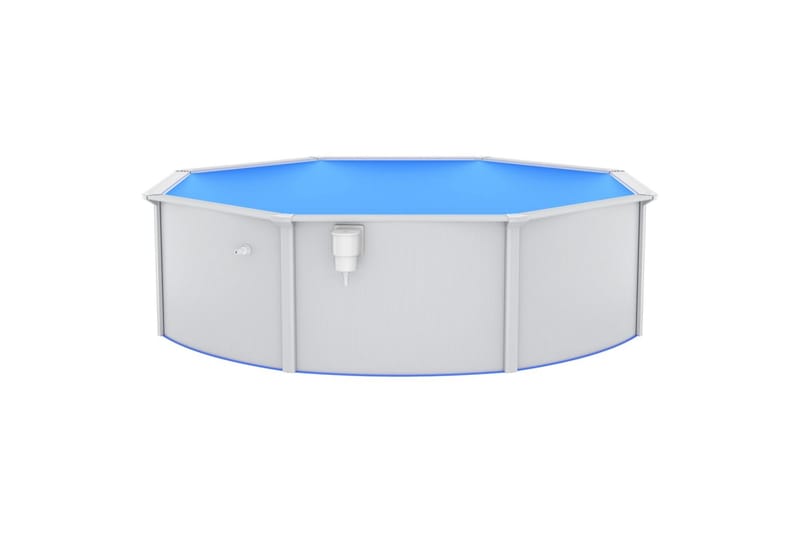 swimmingpool med stålvæg 460x120 cm hvid - Fritstående pool