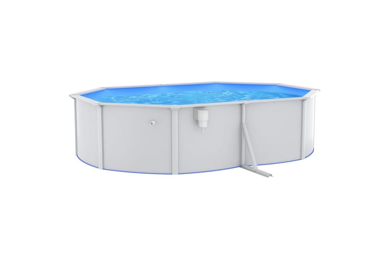 swimmingpool med stålvæg 490x360x120 cm oval hvid - Have - Udendørsbad - Pool - Fritstående pool