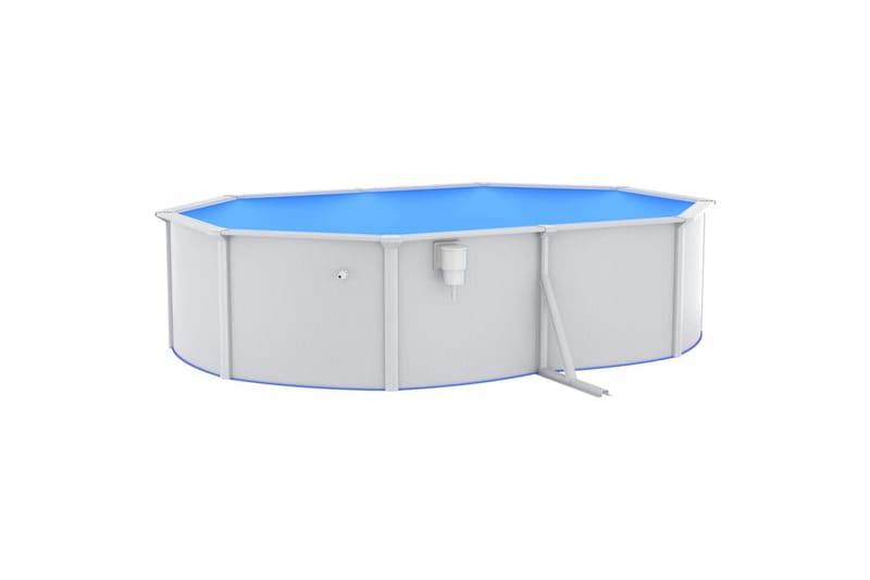 swimmingpool med stålvæg 490x360x120 cm oval hvid - Have - Udendørsbad - Pool - Fritstående pool
