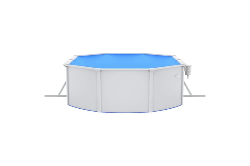 swimmingpool med stålvæg 490x360x120 cm oval hvid - Have - Udendørsbad - Pool - Fritstående pool