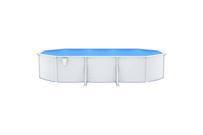 swimmingpool med stålvæg 610x360x120 cm oval hvid - Have - Udendørsbad - Pool - Fritstående pool