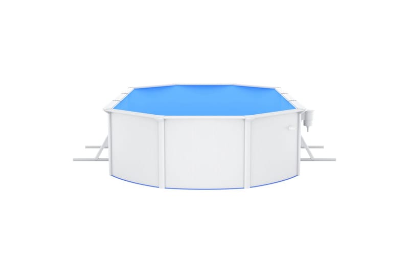 swimmingpool med stålvæg 610x360x120 cm oval hvid - Have - Udendørsbad - Pool - Fritstående pool