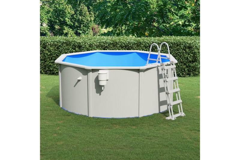swimmingpool med poolstige 300x120 cm - Fritstående pool