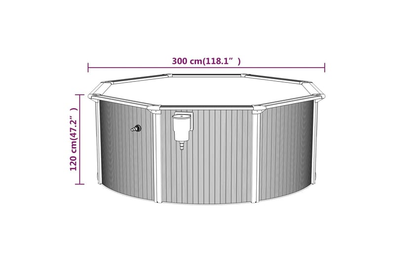 swimmingpool med poolstige 300x120 cm - Have - Udendørsbad - Pool - Fritstående pool