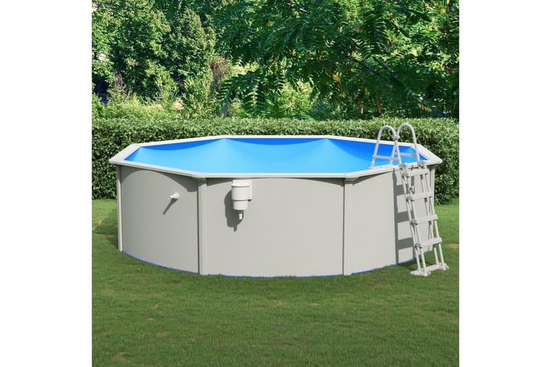 swimmingpool med poolstige 460x120 cm - Fritstående pool