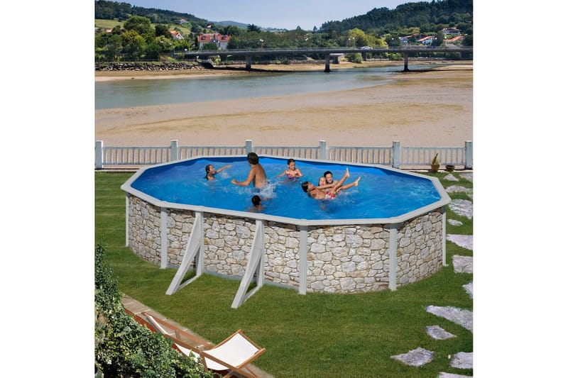 Pool sæt Planet Pool Classic Stenimitation Oval 5 x 3 x 1,2 m - 5 x 3 x 1,2 m - Have - Udendørsbad - Pool - Fritstående pool