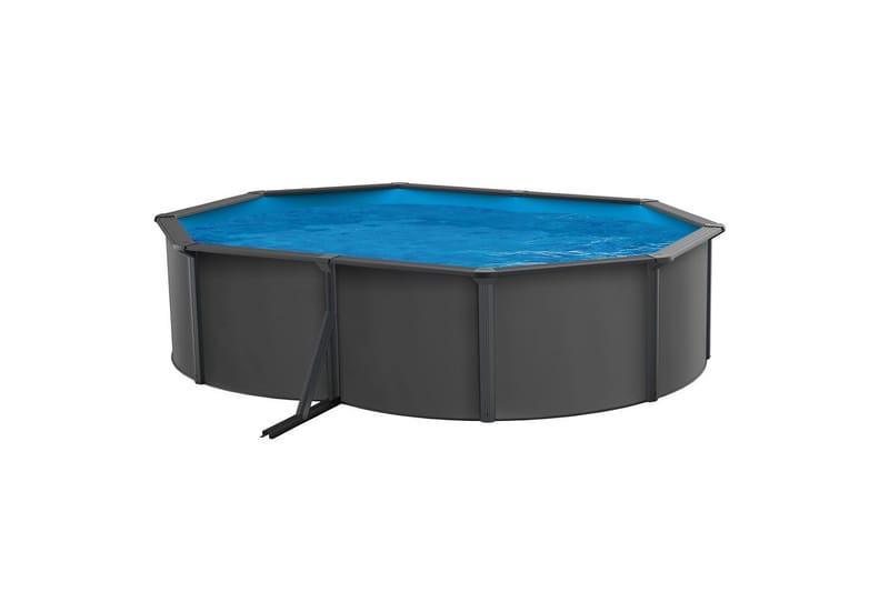 Pool Stål Swim & Fun Grundlæggende oval 490 x 360 x 120 cm, Antracitgrå - 490 x 360 x 120 cm, Antracitgrå - Have - Udendørsbad - Pool - Fritstående pool