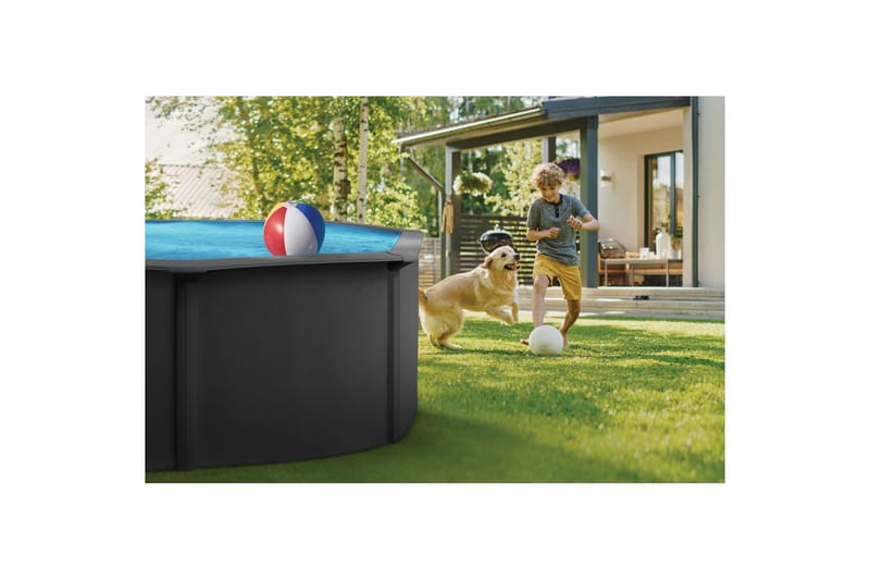 Pool Stål Swim & Fun Grundlæggende runde Ø360 x 120 cm, Antracitgrå - Ø360 x 120 cm, Antracitgrå - Have - Udendørsbad - Pool - Fritstående pool