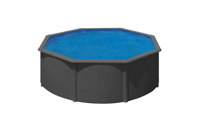 Pool Stål Swim & Fun Grundlæggende runde Ø360 x 120 cm, Antracitgrå, Ø360 x 120 cm, Antracitgrå
