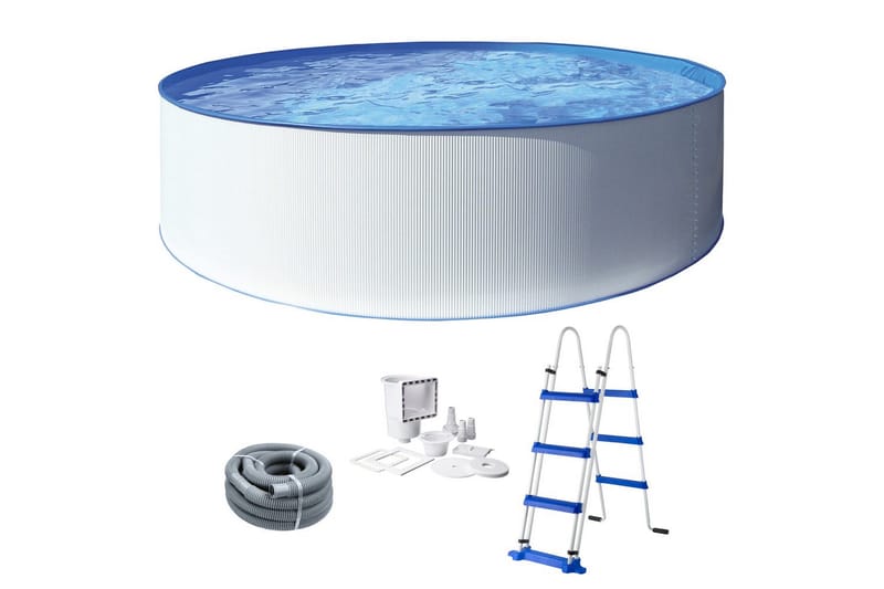 Pool Stål Swim & Fun Kreta Rund XL Ø360 x 120 cm - Ø360 x 120 cm - Have - Udendørsbad - Pool - Fritstående pool