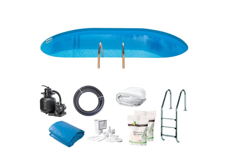 Pool Stål Swim & Fun Nedgravet Oval 600 x 320 x 150 cm - 600 x 320 x 150 cm - Have - Udendørsbad - Pool - Nedgravet pool