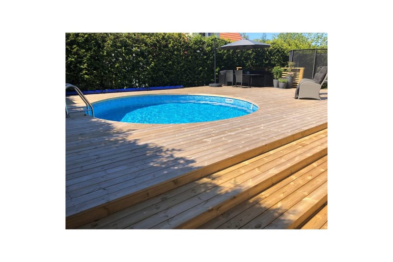 Stålvægspool Planet Pool Premium Rund Ø 3,5 m, Persia Blå, 1,5 m - Ø 3,5 m, Persia Blå, 1,5 m - Have - Udendørsbad - Pool - Fritstående pool