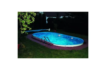 Stålvægspool Planet Pool Premium Oval 6 x 3,2 m, Persia Grå - 6 x 3,2 m, Persia Grå - Have - Udendørsbad - Pool - Fritstående pool