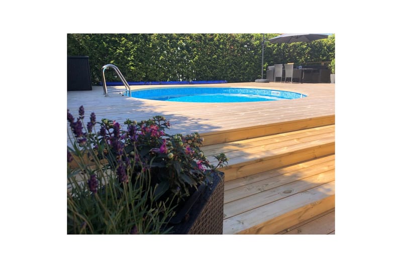 Stålvægspool Planet Pool Premium Rund Ø 3,5 m, Persia Blå, 1,2 m - Ø 3,5 m, Persia Blå, 1,2 m - Have - Udendørsbad - Pool - Fritstående pool