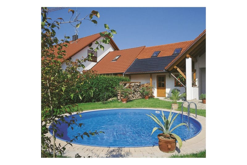 Stålvægspool Planet Pool Premium Rund Ø 3,5 m, Persia Blå, 1,2 m - Ø 3,5 m, Persia Blå, 1,2 m - Have - Udendørsbad - Pool - Fritstående pool