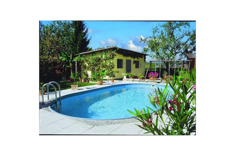 Stålvægspool Planet Pool Premium Oval 8 x 4,2 m, Persia Grå - 8 x 4,2 m, Persia Grå - Have - Udendørsbad - Pool - Fritstående pool
