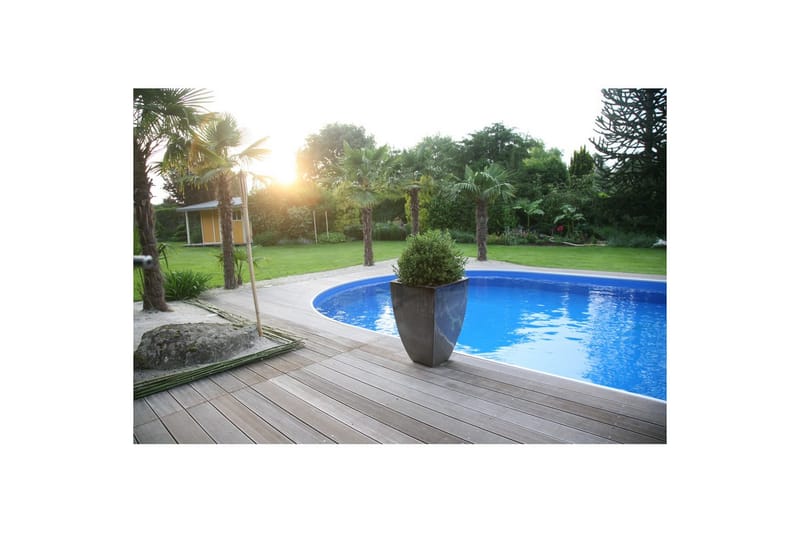 Stålvægspool Planet Pool Premium Oval 8 x 4,2 m, Persia Grå - 8 x 4,2 m, Persia Grå - Have - Udendørsbad - Pool - Fritstående pool