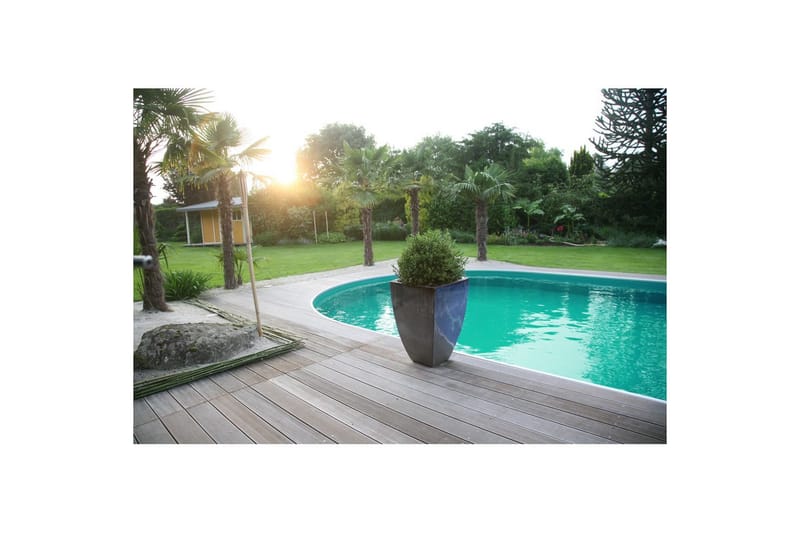 Stålvægspool Planet Pool Premium Oval 8 x 4,2 m, Persia Grå - 8 x 4,2 m, Persia Grå - Have - Udendørsbad - Pool - Fritstående pool