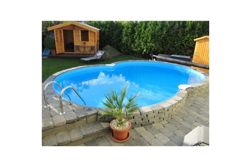 Stålvægspool Planet Pool Premium Otteformet 5,25 x 3,2 m, Blå - 5,25 x 3,2 m, Blå - Have - Udendørsbad - Pool - Fritstående pool