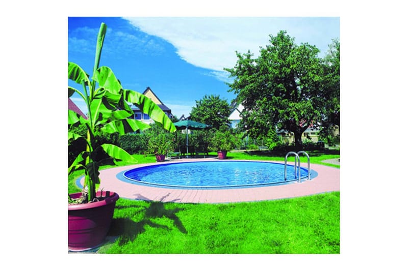 Stålvægspool Planet Pool Premium Rund Ø 3,5 m, Persia Blå, 1,2 m - Ø 3,5 m, Persia Blå, 1,2 m - Have - Udendørsbad - Pool - Fritstående pool