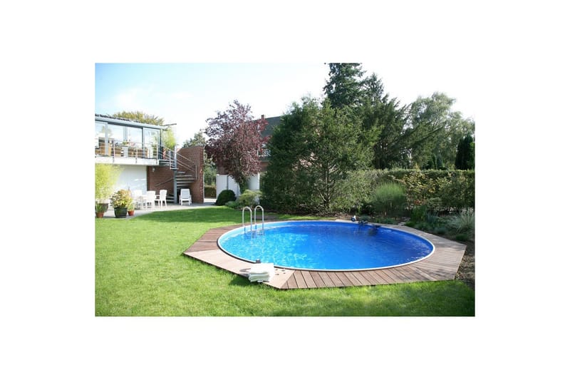 Stålvægspool Planet Pool Premium Rund Ø 3,5 m, Persia Blå, 1,2 m - Ø 3,5 m, Persia Blå, 1,2 m - Have - Udendørsbad - Pool - Fritstående pool