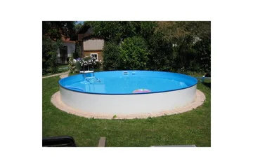 Stålvægspool Planet Pool Premium Rund Ø 3,5 m, Persia Blå, 1,5 m - Ø 3,5 m, Persia Blå, 1,5 m - Have - Udendørsbad - Pool - Fritstående pool
